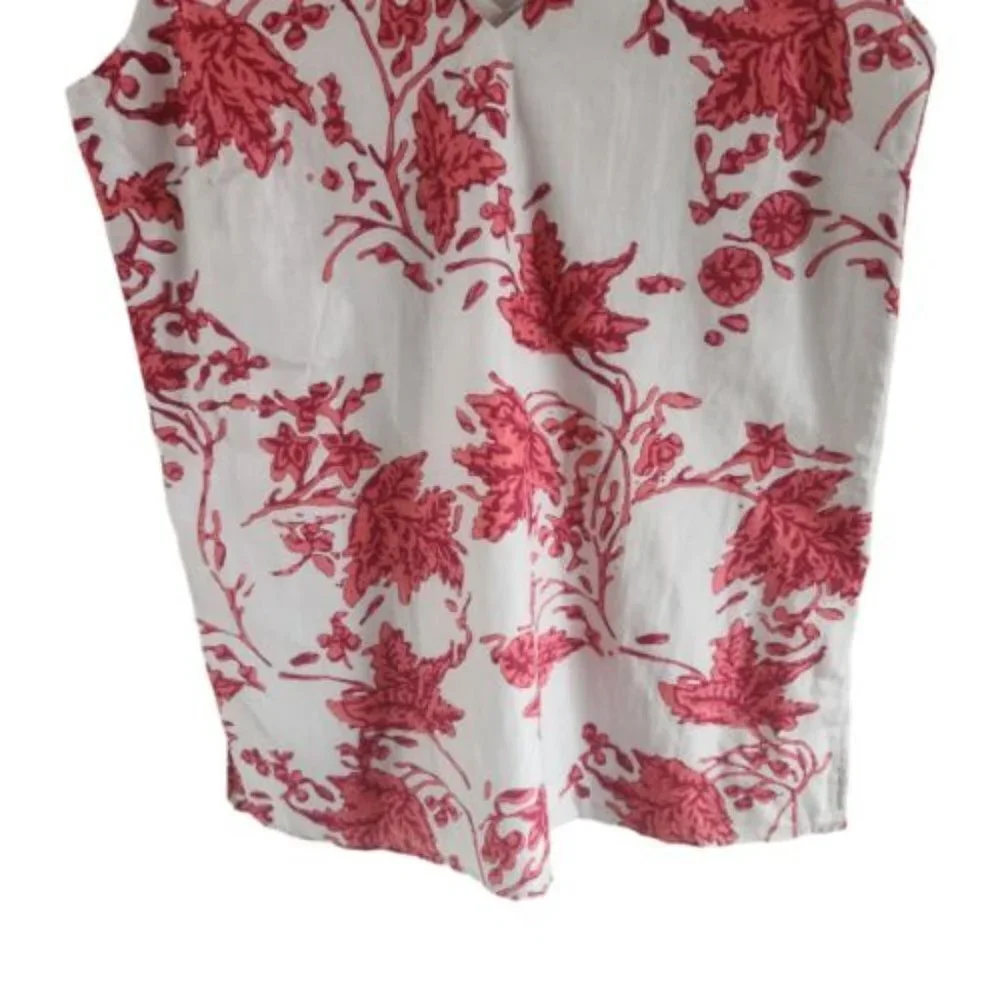 Club Monaco Soft Print Floral Chemise Cami Tank Top Silk Cotton XS Women NWT New - Picture 3 of 7